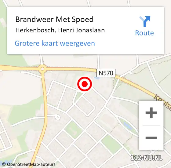 Locatie op kaart van de 112 melding: Brandweer Met Spoed Naar Herkenbosch, Henri Jonaslaan op 29 juni 2022 08:06