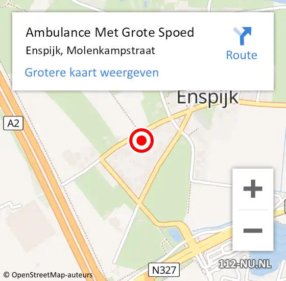 Locatie op kaart van de 112 melding: Ambulance Met Grote Spoed Naar Enspijk, Molenkampstraat op 29 juni 2022 08:33