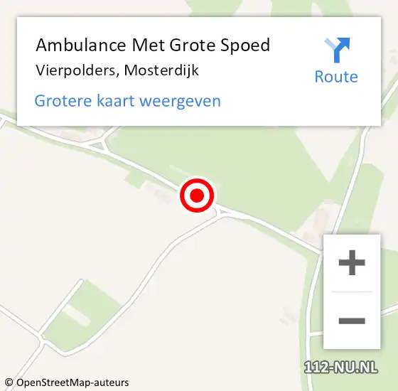 Locatie op kaart van de 112 melding: Ambulance Met Grote Spoed Naar Vierpolders, Mosterdijk op 29 juni 2022 09:37