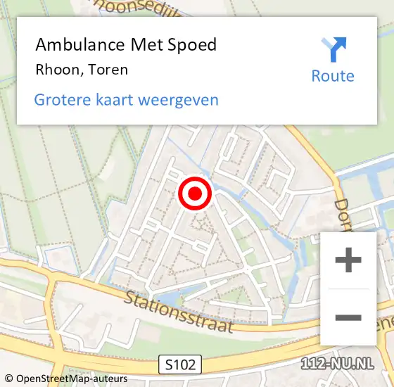 Locatie op kaart van de 112 melding: Ambulance Met Spoed Naar Rhoon, Toren op 29 juni 2022 10:20