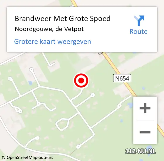 Locatie op kaart van de 112 melding: Brandweer Met Grote Spoed Naar Noordgouwe, de Vetpot op 29 juni 2022 10:28