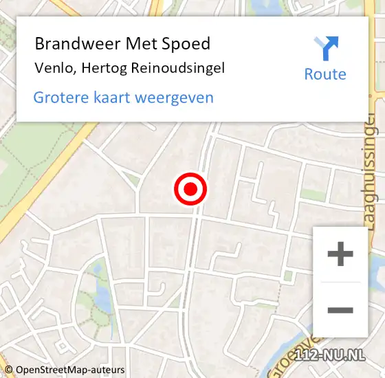 Locatie op kaart van de 112 melding: Brandweer Met Spoed Naar Venlo, Hertog Reinoudsingel op 29 juni 2022 10:37