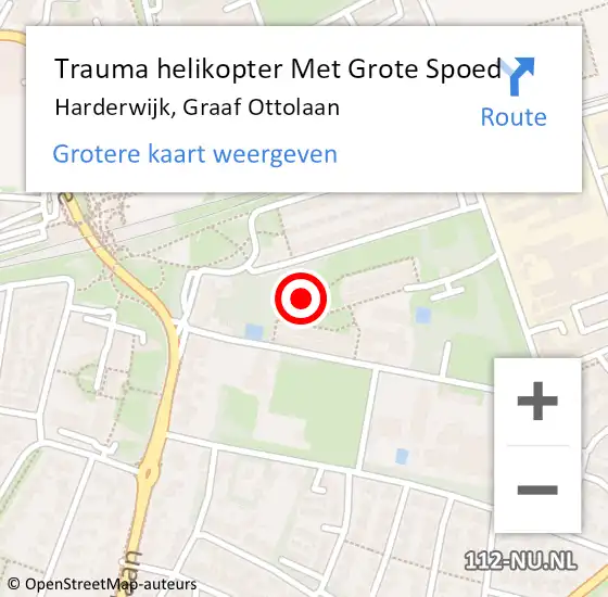 Locatie op kaart van de 112 melding: Trauma helikopter Met Grote Spoed Naar Harderwijk, Graaf Ottolaan op 29 juni 2022 11:01