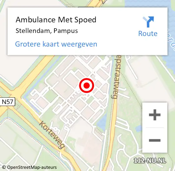 Locatie op kaart van de 112 melding: Ambulance Met Spoed Naar Stellendam, Pampus op 29 juni 2022 11:28