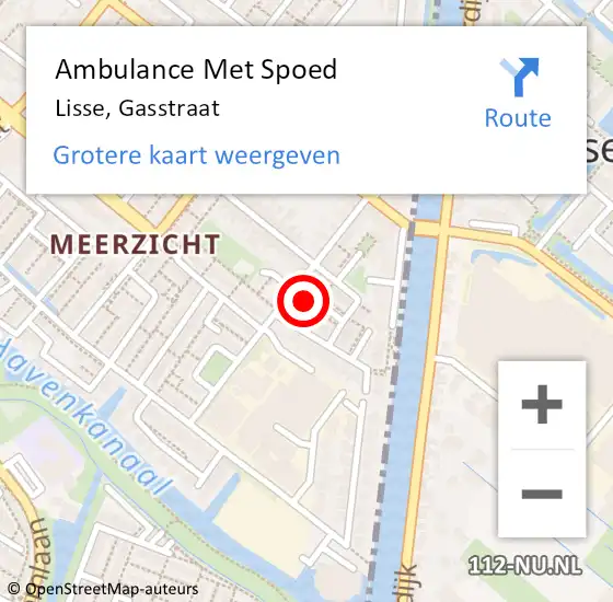 Locatie op kaart van de 112 melding: Ambulance Met Spoed Naar Lisse, Gasstraat op 29 juni 2022 11:37