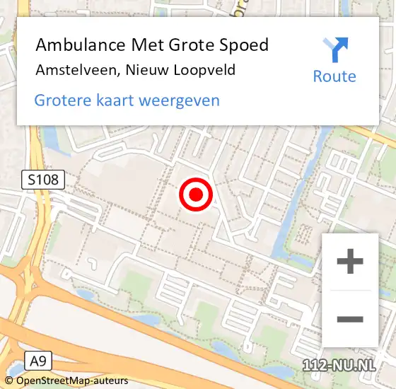 Locatie op kaart van de 112 melding: Ambulance Met Grote Spoed Naar Amstelveen, Nieuw Loopveld op 29 juni 2022 11:54