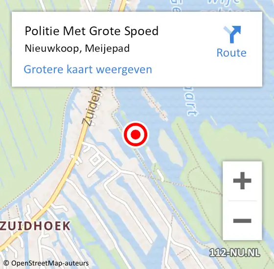 Locatie op kaart van de 112 melding: Politie Met Grote Spoed Naar Nieuwkoop, Meijepad op 29 juni 2022 12:13