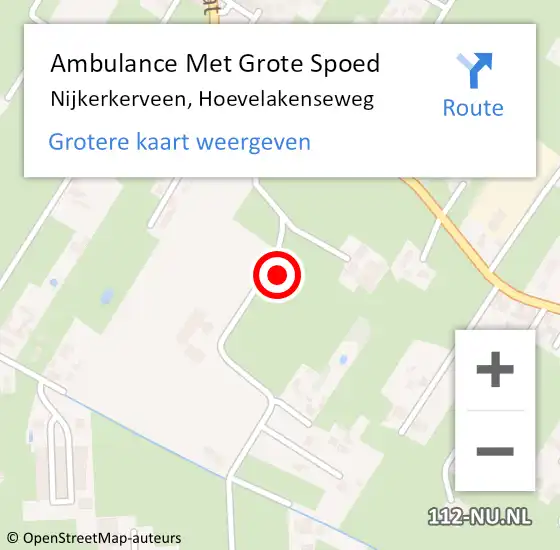 Locatie op kaart van de 112 melding: Ambulance Met Grote Spoed Naar Nijkerkerveen, Hoevelakenseweg op 29 juni 2022 12:25