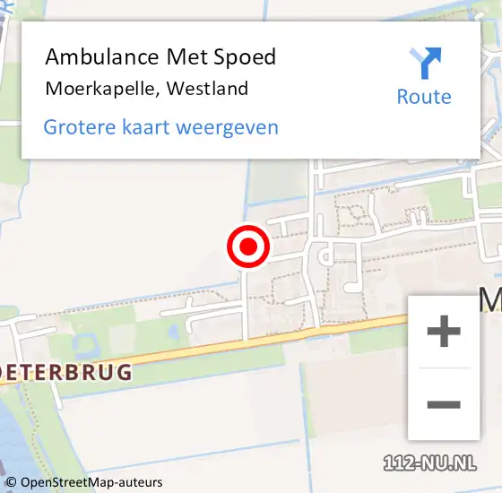 Locatie op kaart van de 112 melding: Ambulance Met Spoed Naar Moerkapelle, Westland op 29 juni 2022 13:37