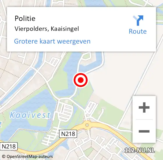 Locatie op kaart van de 112 melding: Politie Vierpolders, Kaaisingel op 29 juni 2022 15:15