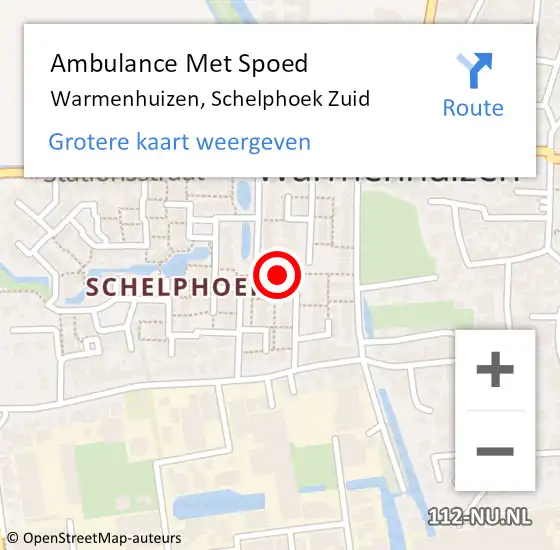 Locatie op kaart van de 112 melding: Ambulance Met Spoed Naar Warmenhuizen, Schelphoek Zuid op 29 juni 2022 15:37