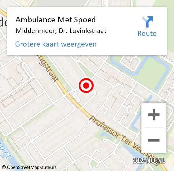 Locatie op kaart van de 112 melding: Ambulance Met Spoed Naar Middenmeer, Verlengde Breestraat op 29 juni 2022 15:49