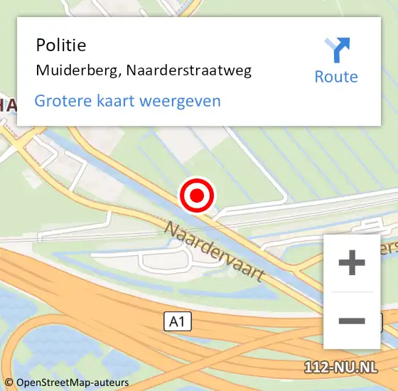 Locatie op kaart van de 112 melding: Politie Muiderberg, Naarderstraatweg op 29 juni 2022 16:29