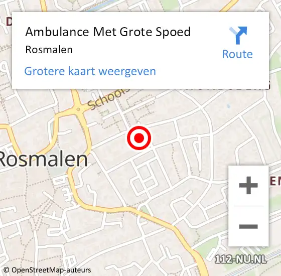 Locatie op kaart van de 112 melding: Ambulance Met Grote Spoed Naar Rosmalen op 29 juni 2022 16:49