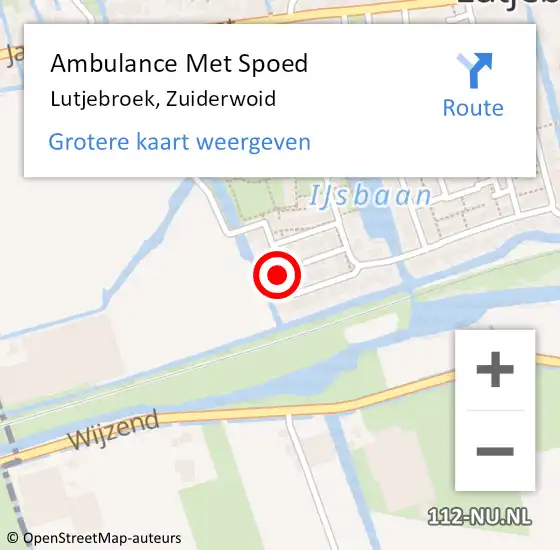 Locatie op kaart van de 112 melding: Ambulance Met Spoed Naar Lutjebroek, Zuiderwoid op 29 juni 2022 18:01