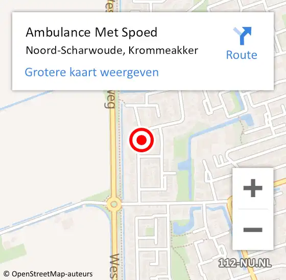 Locatie op kaart van de 112 melding: Ambulance Met Spoed Naar Noord-Scharwoude, Krommeakker op 29 juni 2022 18:15