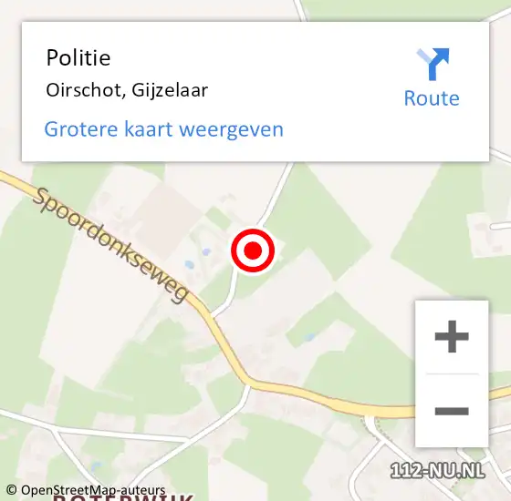 Locatie op kaart van de 112 melding: Politie Oirschot, Gijzelaar op 29 juni 2022 18:18