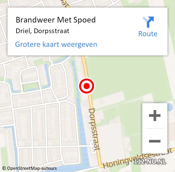 Locatie op kaart van de 112 melding: Brandweer Met Spoed Naar Driel, Dorpsstraat op 29 juni 2022 18:25