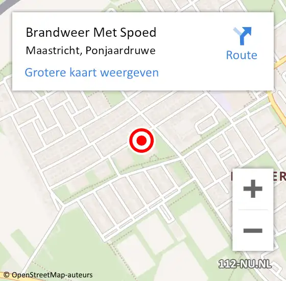 Locatie op kaart van de 112 melding: Brandweer Met Spoed Naar Maastricht, Ponjaardruwe op 29 juni 2022 18:34