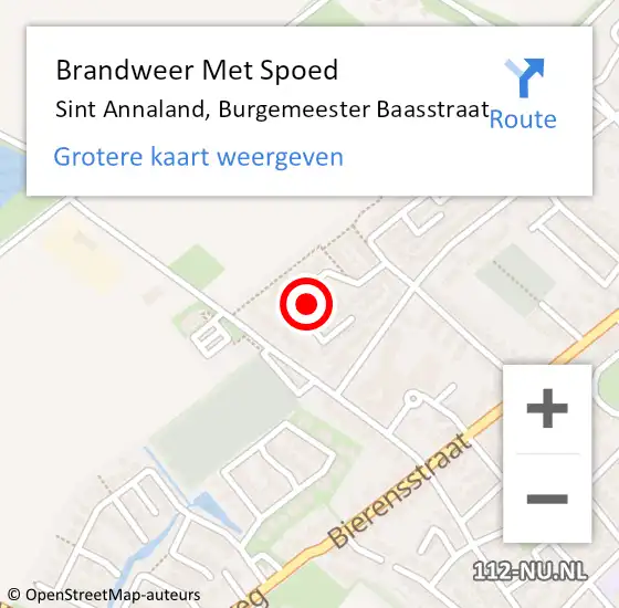 Locatie op kaart van de 112 melding: Brandweer Met Spoed Naar Sint Annaland, Burgemeester Baasstraat op 29 juni 2022 19:13