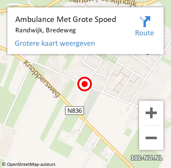 Locatie op kaart van de 112 melding: Ambulance Met Grote Spoed Naar Randwijk, Bredeweg op 29 juni 2022 19:27