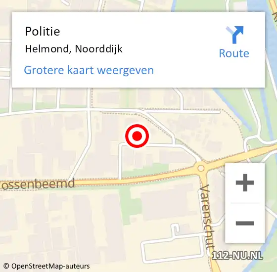 Locatie op kaart van de 112 melding: Politie Helmond, Noorddijk op 29 juni 2022 19:27