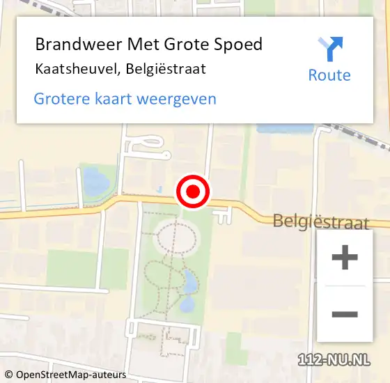 Locatie op kaart van de 112 melding: Brandweer Met Grote Spoed Naar Kaatsheuvel, Belgiëstraat op 29 juni 2022 20:11