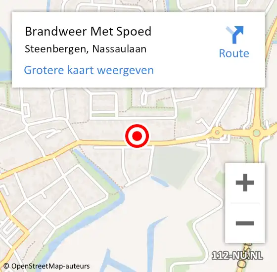 Locatie op kaart van de 112 melding: Brandweer Met Spoed Naar Steenbergen, Nassaulaan op 29 juni 2022 21:14