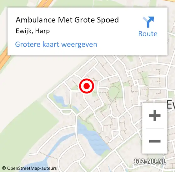 Locatie op kaart van de 112 melding: Ambulance Met Grote Spoed Naar Ewijk, Harp op 29 juni 2022 22:12