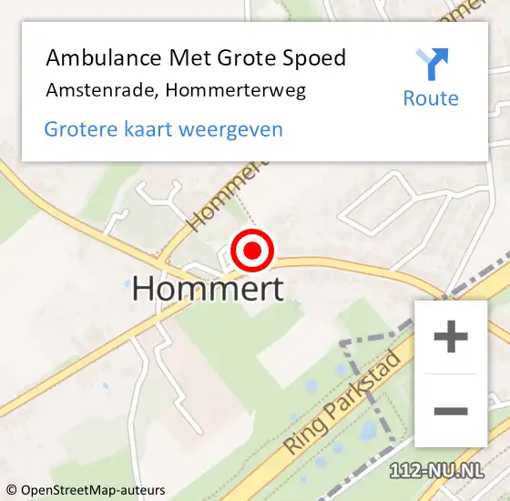 Locatie op kaart van de 112 melding: Ambulance Met Grote Spoed Naar Amstenrade, Hommerterweg op 21 juli 2014 18:27