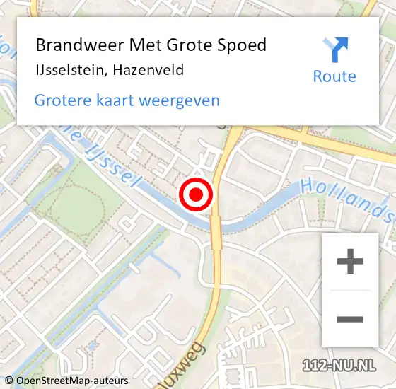 Locatie op kaart van de 112 melding: Brandweer Met Grote Spoed Naar IJsselstein, Hazenveld op 29 juni 2022 23:56