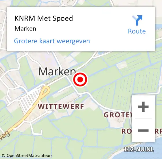 Locatie op kaart van de 112 melding: KNRM Met Spoed Naar Marken op 30 juni 2022 00:00