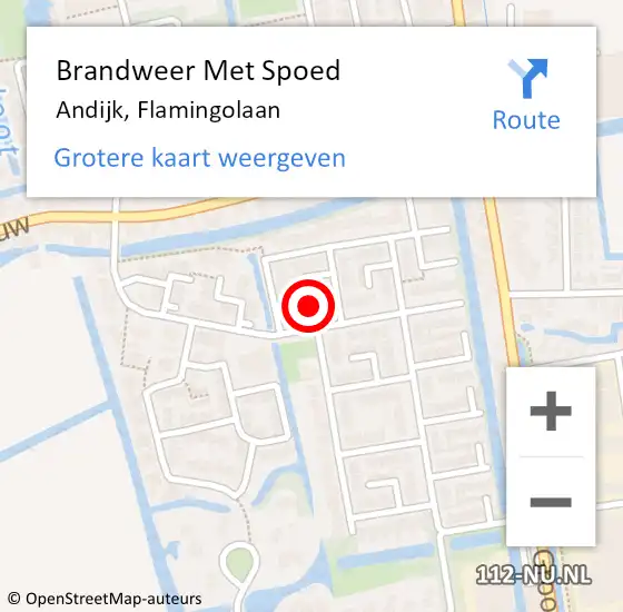 Locatie op kaart van de 112 melding: Brandweer Met Spoed Naar Andijk, Flamingolaan op 30 juni 2022 00:28