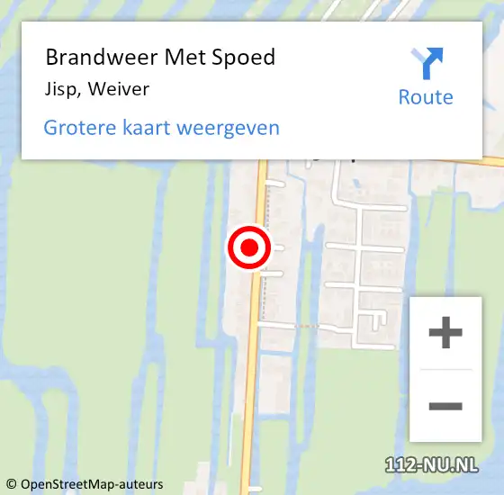 Locatie op kaart van de 112 melding: Brandweer Met Spoed Naar Jisp, Weiver op 30 juni 2022 00:40