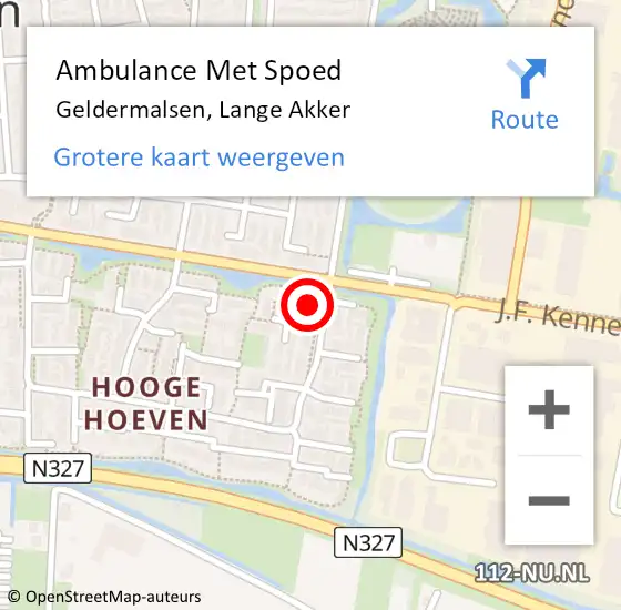 Locatie op kaart van de 112 melding: Ambulance Met Spoed Naar Geldermalsen, Lange Akker op 30 juni 2022 02:21