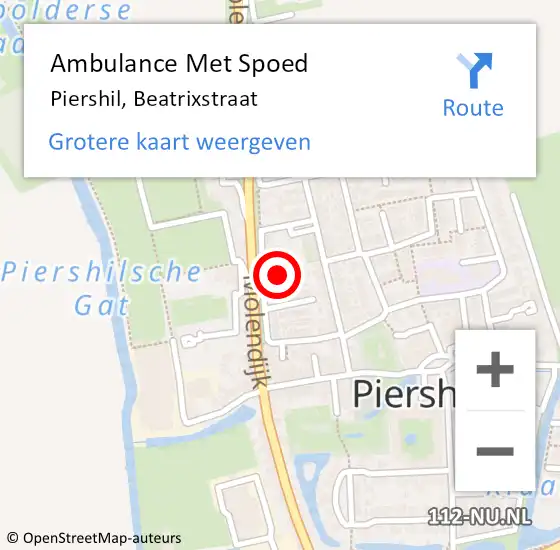 Locatie op kaart van de 112 melding: Ambulance Met Spoed Naar Piershil, Beatrixstraat op 30 juni 2022 05:30