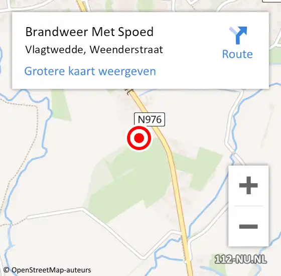 Locatie op kaart van de 112 melding: Brandweer Met Spoed Naar Vlagtwedde, Weenderstraat op 30 juni 2022 05:42