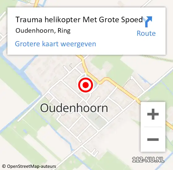 Locatie op kaart van de 112 melding: Trauma helikopter Met Grote Spoed Naar Oudenhoorn, Ring op 30 juni 2022 05:47