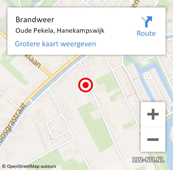 Locatie op kaart van de 112 melding: Brandweer Oude Pekela, Hanekampswijk op 30 juni 2022 06:55