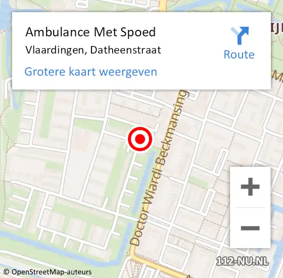 Locatie op kaart van de 112 melding: Ambulance Met Spoed Naar Vlaardingen, Datheenstraat op 30 juni 2022 07:02