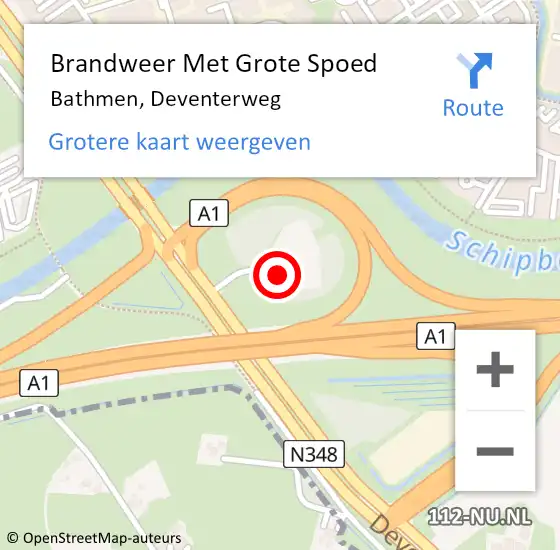 Locatie op kaart van de 112 melding: Brandweer Met Grote Spoed Naar Bathmen, Deventerweg op 30 juni 2022 08:18