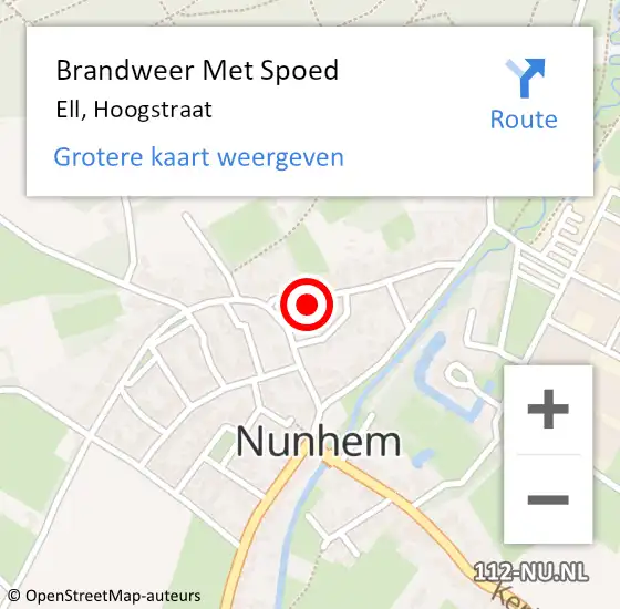 Locatie op kaart van de 112 melding: Brandweer Met Spoed Naar Ell, Hoogstraat op 30 juni 2022 08:23