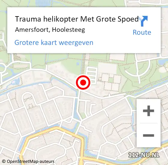 Locatie op kaart van de 112 melding: Trauma helikopter Met Grote Spoed Naar Amersfoort, Hoolesteeg op 30 juni 2022 08:29