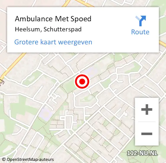 Locatie op kaart van de 112 melding: Ambulance Met Spoed Naar Heelsum, Schutterspad op 30 juni 2022 08:36