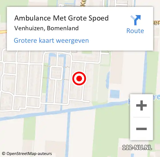 Locatie op kaart van de 112 melding: Ambulance Met Grote Spoed Naar Venhuizen, Bomenland op 30 juni 2022 08:47