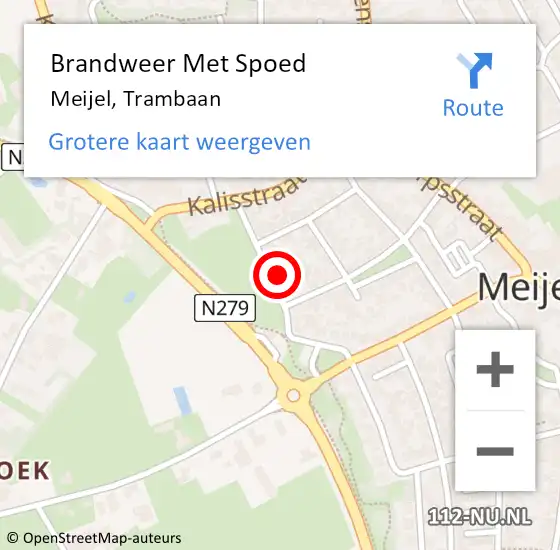 Locatie op kaart van de 112 melding: Brandweer Met Spoed Naar Meijel, Trambaan op 30 juni 2022 09:08