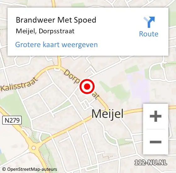 Locatie op kaart van de 112 melding: Brandweer Met Spoed Naar Meijel, Dorpsstraat op 30 juni 2022 09:21