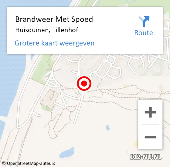 Locatie op kaart van de 112 melding: Brandweer Met Spoed Naar Huisduinen, Tillenhof op 30 juni 2022 09:23