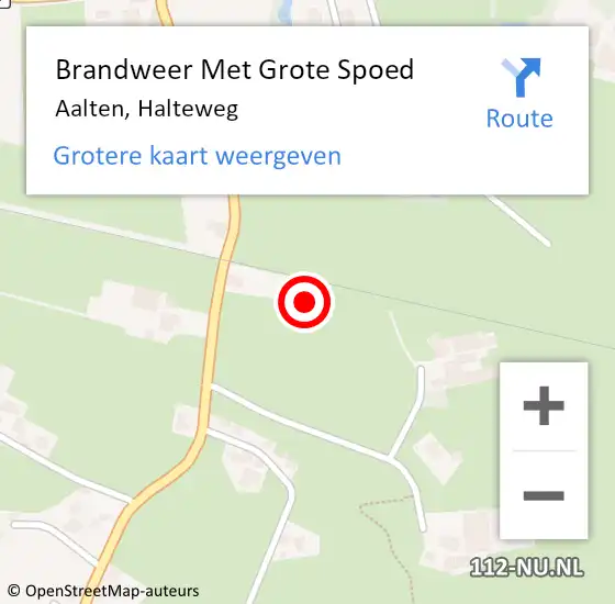 Locatie op kaart van de 112 melding: Brandweer Met Grote Spoed Naar Aalten, Halteweg op 21 juli 2014 18:59