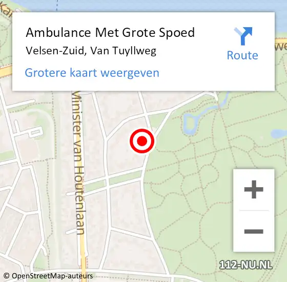 Locatie op kaart van de 112 melding: Ambulance Met Grote Spoed Naar Velsen-Zuid, Van Tuyllweg op 30 juni 2022 09:40